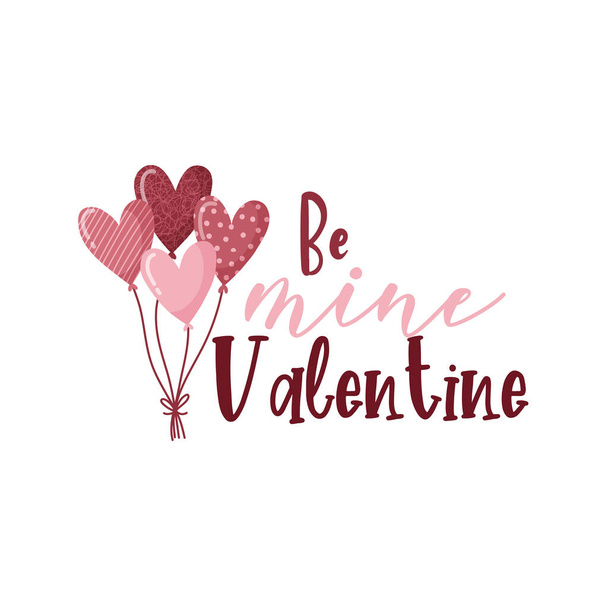 Valentine's day card with romantic phrase about love isolated on white background. Vector Illustration - Vector - Vector, Image