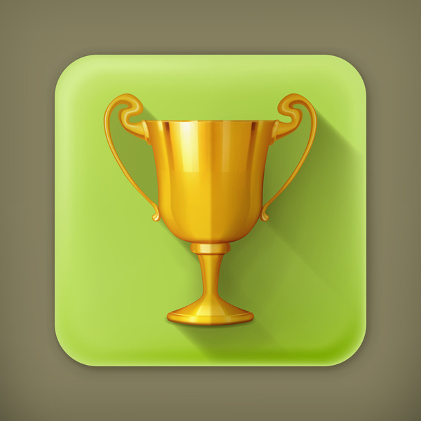 Gold trophy, vector flat icon - ベクター画像