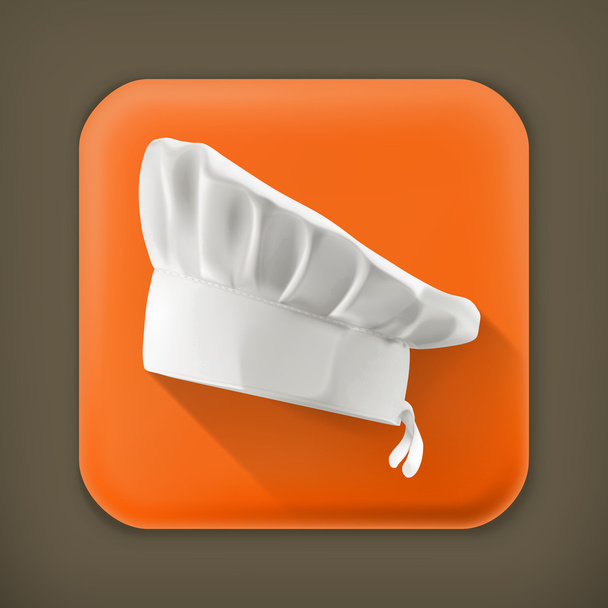 Chef hat, long shadow vector icon - Vector, Image