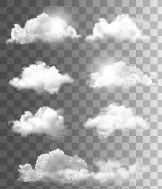 Set of transparent different clouds. Vector.  - Vector, Image