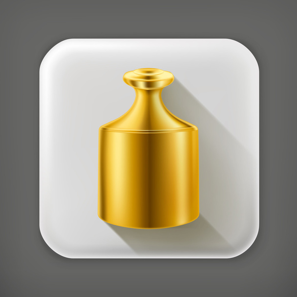Gold highest standard, long shadow vector icon - Vetor, Imagem
