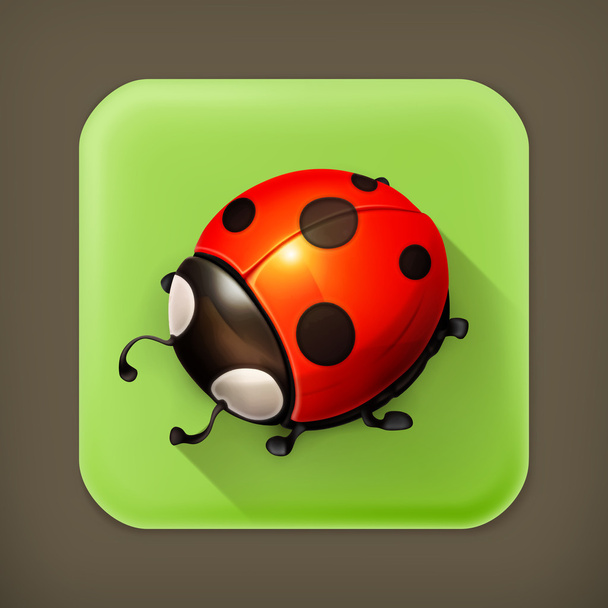 Ladybug, long shadow vector icon - Vector, afbeelding