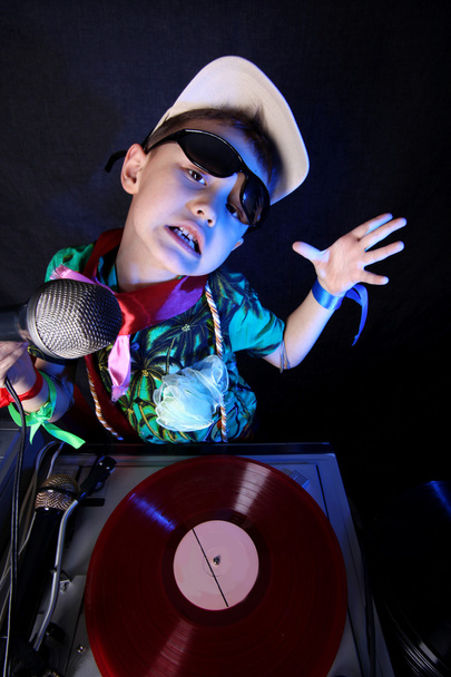 Cool kid DJ in action - Photo, image