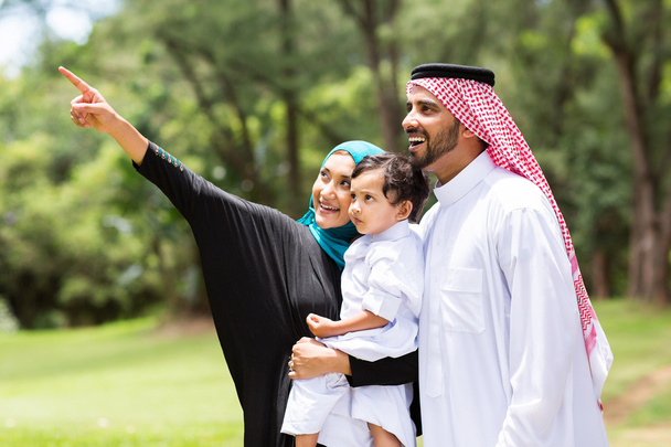 arabian family in the forest - Photo, Image