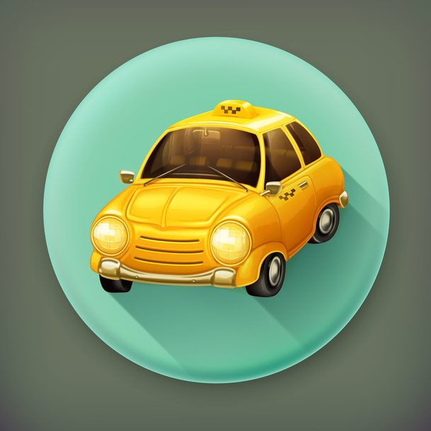 Taxi, long shadow vector icon - Vektor, kép