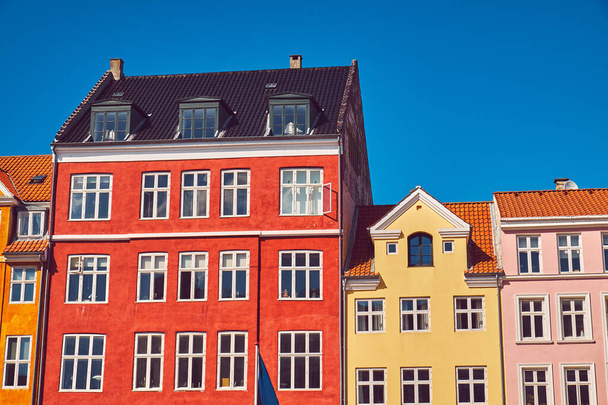 Bright historical building in the center of Copenhagen - Zdjęcie, obraz