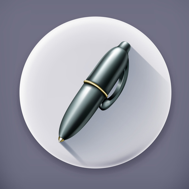 Pen, long shadow vector icon - Vetor, Imagem