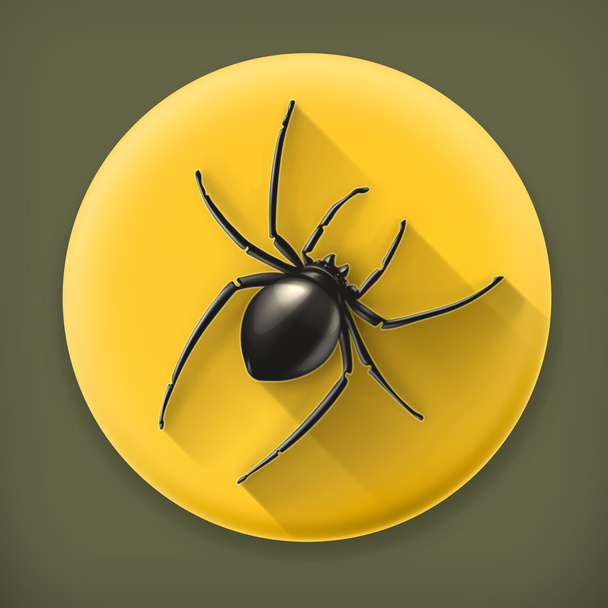 Spider, long shadow vector icon - Vector, Imagen