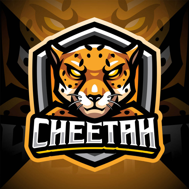 Cheetah esport mascota logo design - Vector, Imagen