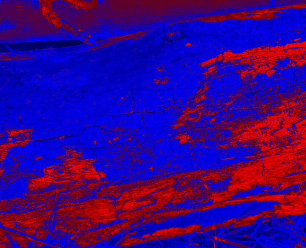 Abstrakter Hintergrund in Rot und Blau, mit spektakulärem Rhythmus und Einschüben. Surreales Bild in modernem Stil. Für Ihre Tapeten, Kunstprojekte und Werke. - Foto, Bild