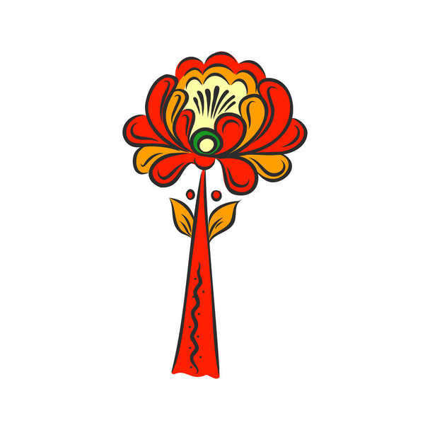 народний художній стиль ботанічний квітковий фентезі квіти і ботанічний принт. Векторна ілюстрація
 - Вектор, зображення