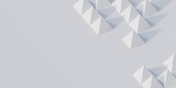 Astratto bianco colore geometrico piramide figure composizione 3d rendering illustrazione - Foto, immagini