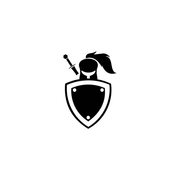 Espartano com logotipo do escudo. pode ser usado para empresa, ícone, e outros. - Vetor, Imagem