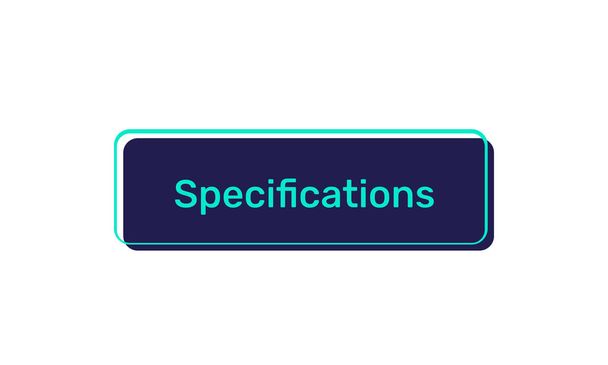 Especificaciones botones vectoriales aislados sobre fondo blanco - Vector, imagen