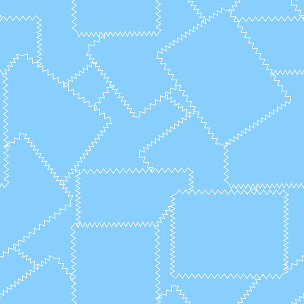 スカープドエッジの生地の青いスクラップのシームレスなパターン。ベクターイラスト. - ベクター画像