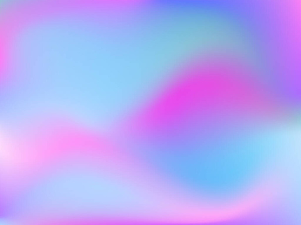 Holographic background. Bright smooth mesh blurred futuristic pattern in pink, blue, green colors. Fashionable ad vector. Intensive gradient of holographic spectrum for printed products, covers. - Vector, Image