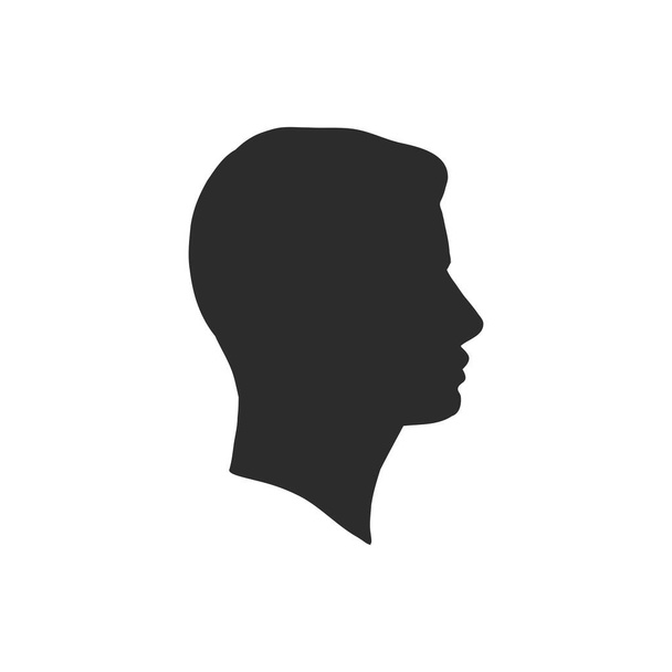 Umrissenes Seitenprofil eines menschlichen Männerkopfes. männliche Profilvektorskizze Illustration - Vektor, Bild