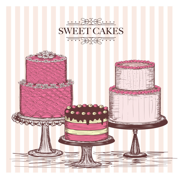 Sweet cakes - Vector, Image