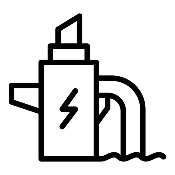 Hydro power reactor icon, outline style - Vettoriali, immagini