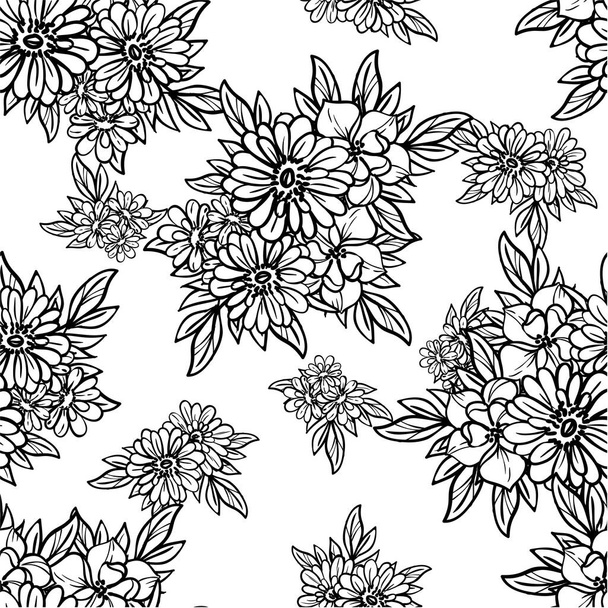Abstract seamless vector pattern background with flowers - Vektori, kuva