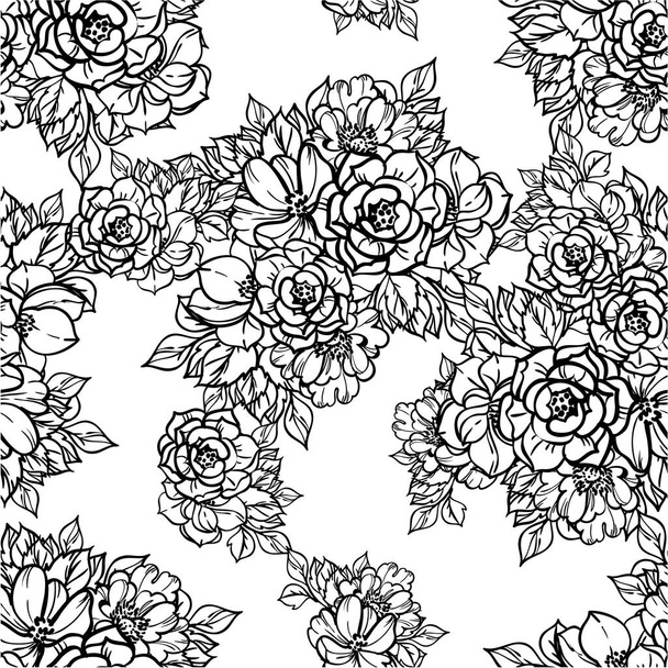 Abstract seamless vector pattern background with flowers - ベクター画像