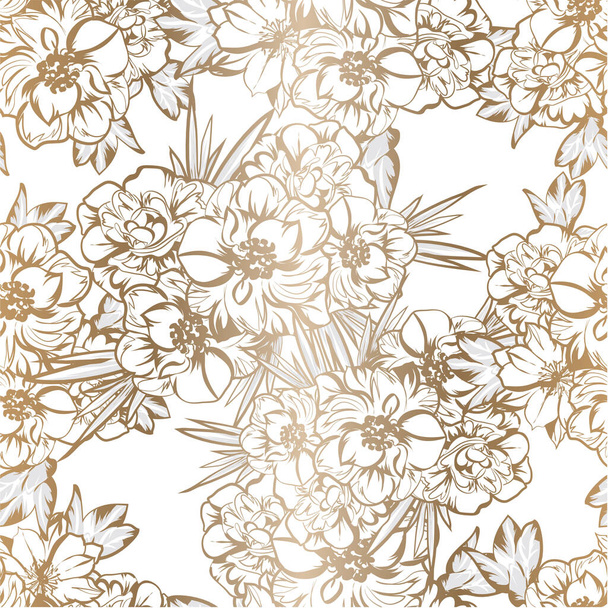 Abstract seamless vector pattern background with flowers - Διάνυσμα, εικόνα