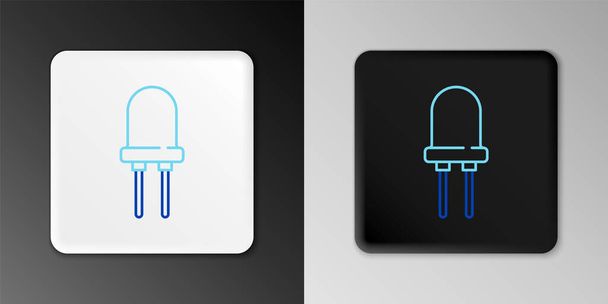 Line Light emitting diode icon isolated on grey background. Semiconductor diode electrical component. Colorful outline concept. Vector - Vector, Image