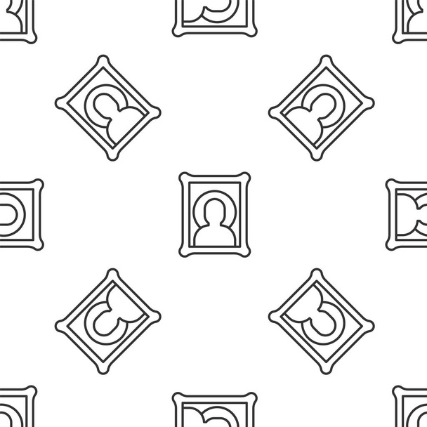 Сіра лінія Християнська ікона виділила безшовний візерунок на білому тлі. Вектор - Вектор, зображення