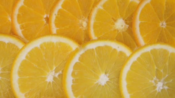 Fondo de fruta naranja. Rebanada de naranja. Lazo sin costura - Imágenes, Vídeo