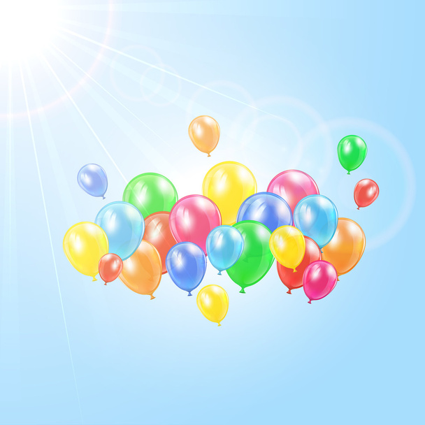 Balloons in the sky - Vector, Image