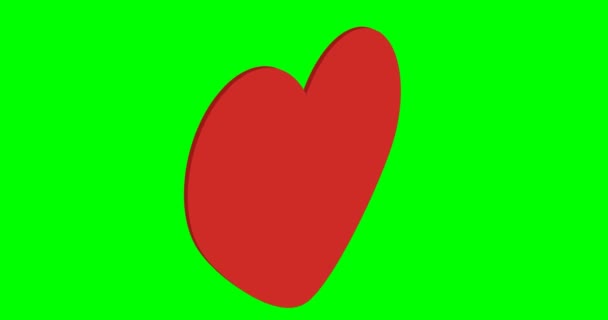 Κινούμενο σχέδιο ραγισμένης καρδιάς σε πράσινο φόντο. Το σύμβολο της καρδιάς είναι σπασμένο σε μικρά κομμάτια.  - Πλάνα, βίντεο