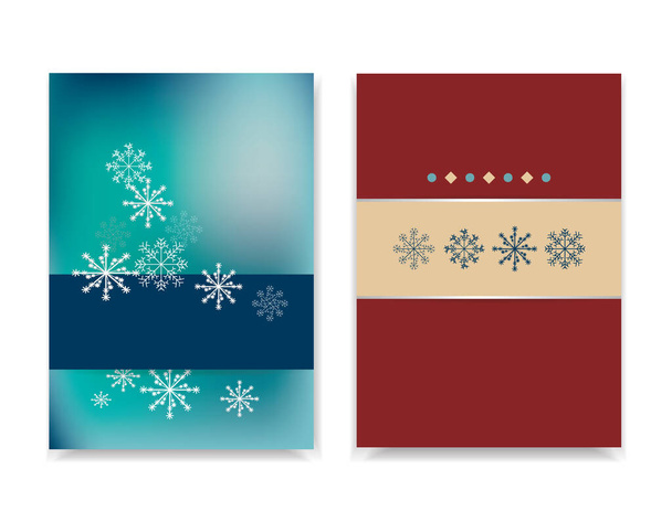 Diseño de fondo de invierno de copo de nieve blanco con espacio de copia Cartel congelado nevada. Banner de fondo de color. Ilustración Jpeg - Foto, Imagen