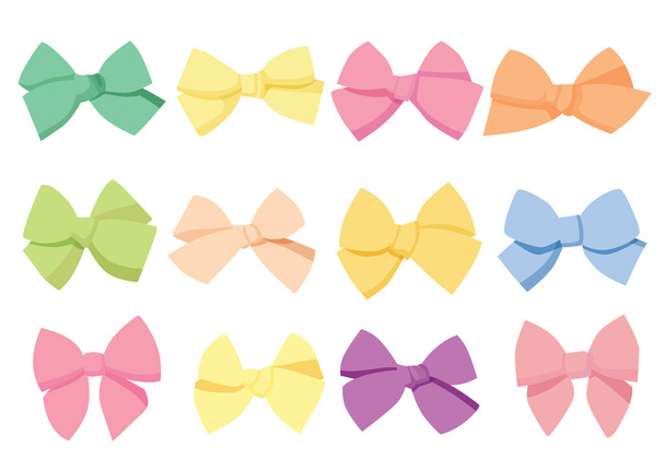 bow colour design and multicolored bow colorful on white background illustration vector  - Photo, Image