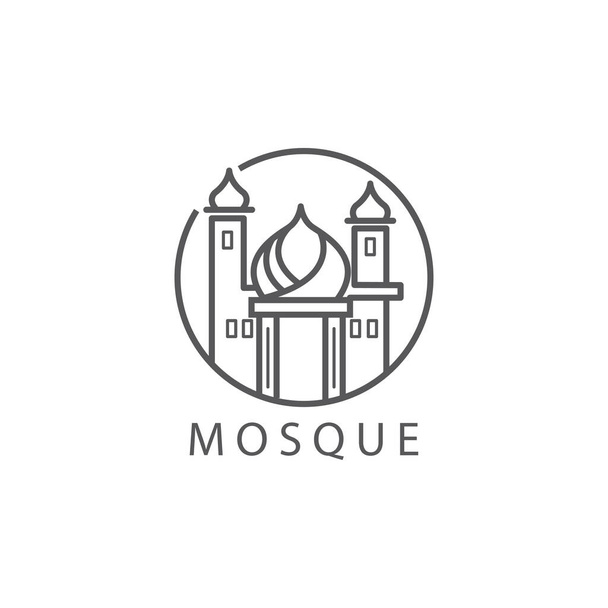 jednoduchá mešita obrys kruh logo vektor design ilustrace - Vektor, obrázek
