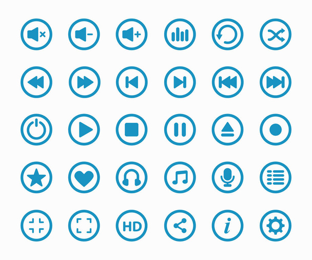 Collection of multimedia icon logo - Wektor, obraz