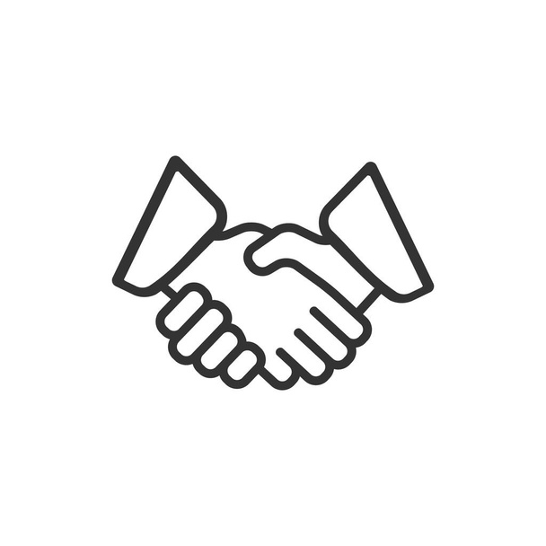 Handshake business outline icon logo - Vector, Image