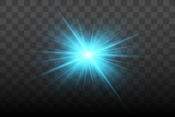 Zářit izolované modré světlo efekt, objektiv světlice - Vektor, obrázek