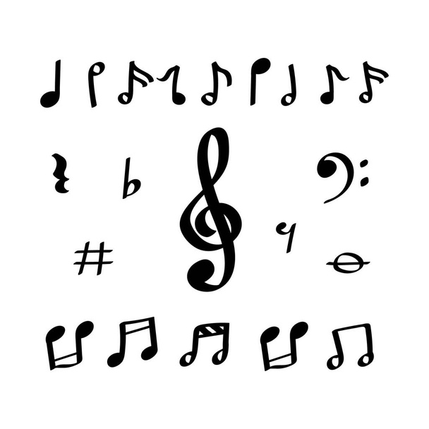 Ilustracja symbolu nut muzycznych - Wektor, obraz