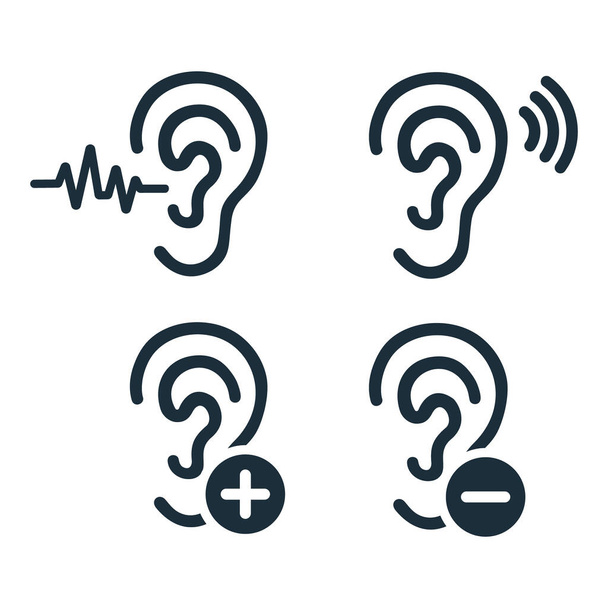 Oído Oído icono conjunto vector ilustración - Vector, imagen