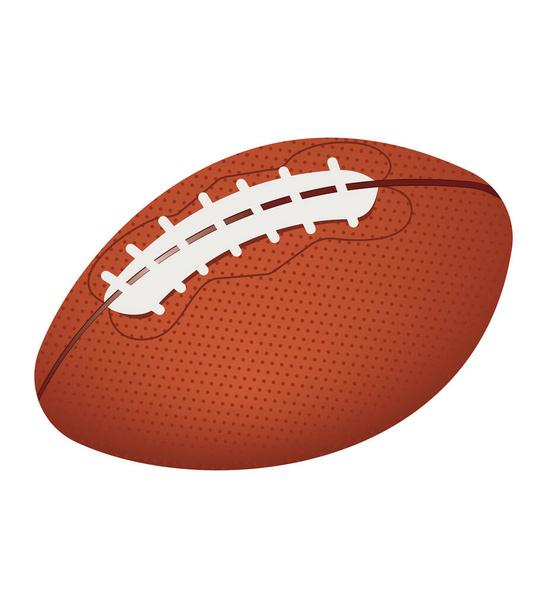 football american sport equipment in white background - Vector, Image