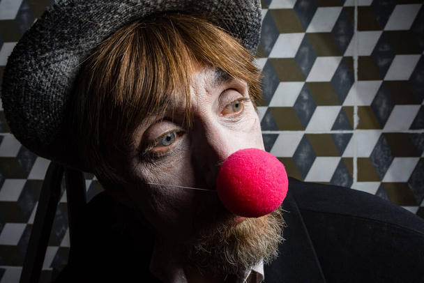 Studio male portrait session, clown character - Photo, Image