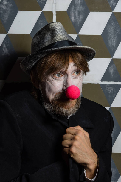 Studio male portrait session, clown character - Photo, Image