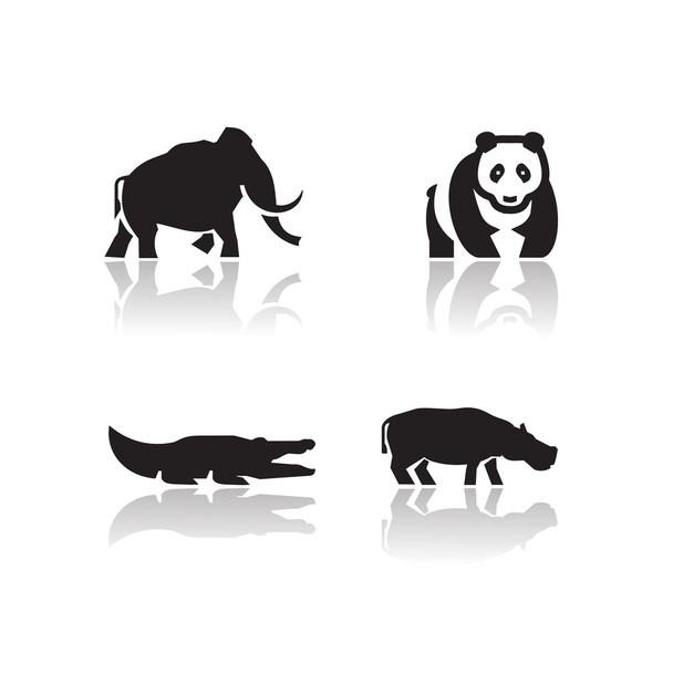 Animals icons. Vector format - Vektör, Görsel