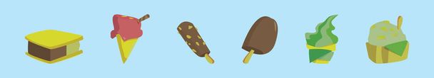 set of snow cone ice cream and more cartoon icon design template with various models. modern vector illustration isolated on blue background - Вектор, зображення