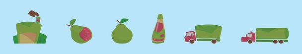 набір шаблонів дизайну мультфільмів Guava з різними моделями. сучасні Векторні ілюстрації ізольовані на синьому фоні
 - Вектор, зображення