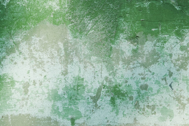 Green peeling wall. White and green wooden background. - Foto, immagini