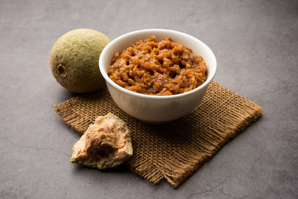 Wood Apple or Kavath chutney is a sour and sweet side dish recipe from India - Photo, Image
