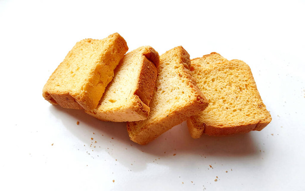 Croccante fette biscottate o pane tostato per una vita sana - Foto, immagini