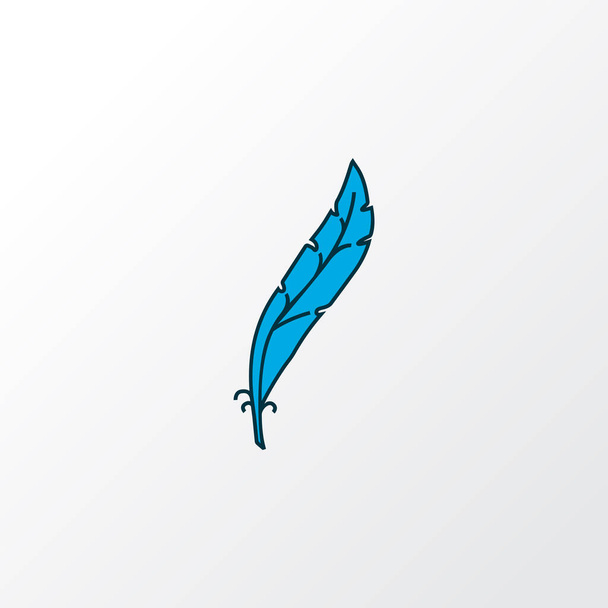 Feather icon colored line symbol. Premium quality isolated plume element in trendy style. - Vector, Image