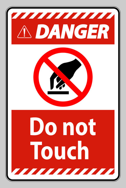 Pericolo non toccare simbolo segno isolato su sfondo bianco - Vettoriali, immagini